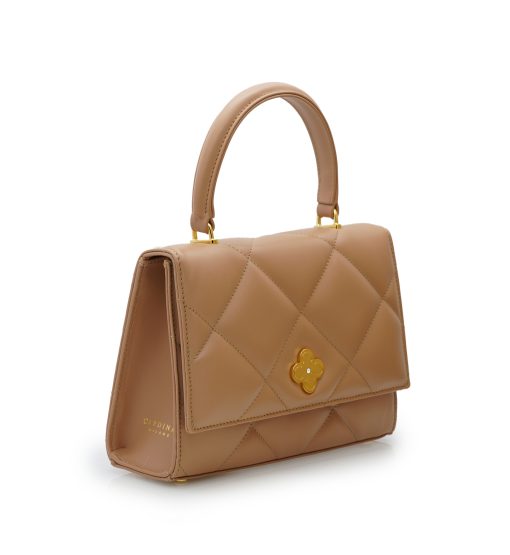 ⁦Opèra Quilted Nude leather handbag⁩ - الصورة ⁦5⁩
