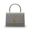 Opera Quilted Pearl Gray Caviar Leather chain bag 01