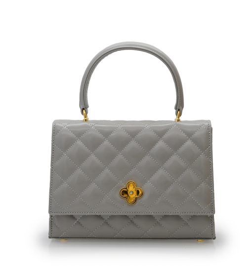 ⁦Opèra Quilted Pearl grey leather chain bag⁩ - الصورة ⁦6⁩