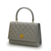 Opera Quilted Pearl Gray Caviar Leather chain bag 04