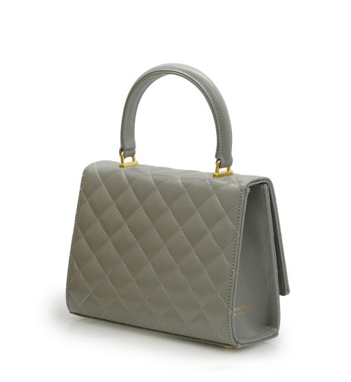 ⁦Opèra Quilted Pearl grey leather chain bag⁩ - الصورة ⁦3⁩