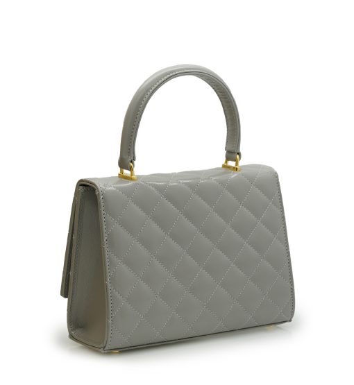 ⁦Opèra Quilted Pearl grey leather chain bag⁩ - الصورة ⁦4⁩