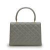 Opera Quilted Pearl Gray Caviar Leather chain bag 07
