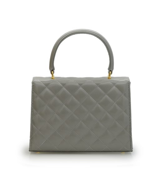 ⁦Opèra Quilted Pearl grey leather chain bag⁩ - الصورة ⁦7⁩