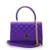 Opera Quilted Purple Leather chain bag 02