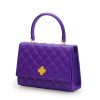 Opera Quilted Purple Leather chain bag 04