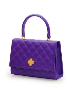 Opera Quilted Purple Leather chain bag 04