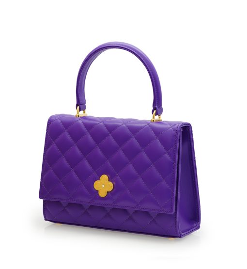 ⁦Opèra Quilted Purple leather chain bag⁩ - الصورة ⁦2⁩
