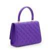 Opera Quilted Purple Leather chain bag 05