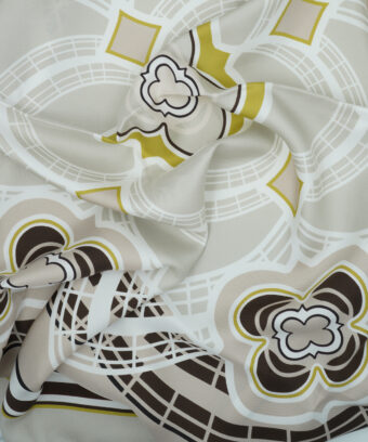 Alternative view of The Flowers Cardinal Beige Printed Silk Foulard