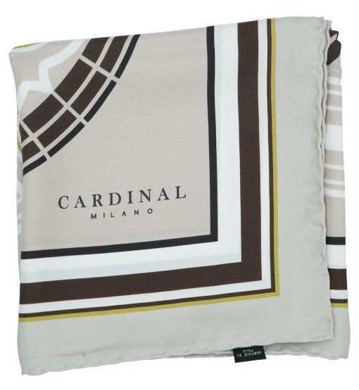 ⁦The Flowers Cardinal Beige Printed Silk Foulard⁩ - الصورة ⁦3⁩
