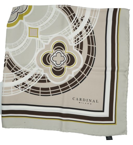 ⁦The Flowers Cardinal Beige Printed Silk Foulard⁩ - الصورة ⁦4⁩