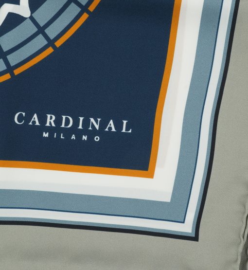 ⁦The Flowers Cardinal Blue Printed Silk Foulard⁩ - الصورة ⁦4⁩