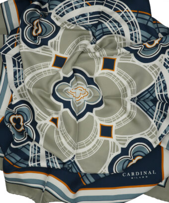 Alternative view of The Flowers Cardinal Blue Printed Silk Foulard