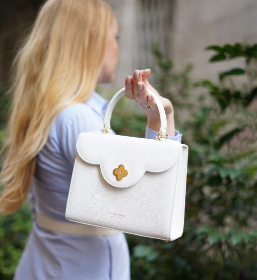 ⁦First Lady White textured  leather handbag⁩ - الصورة ⁦10⁩