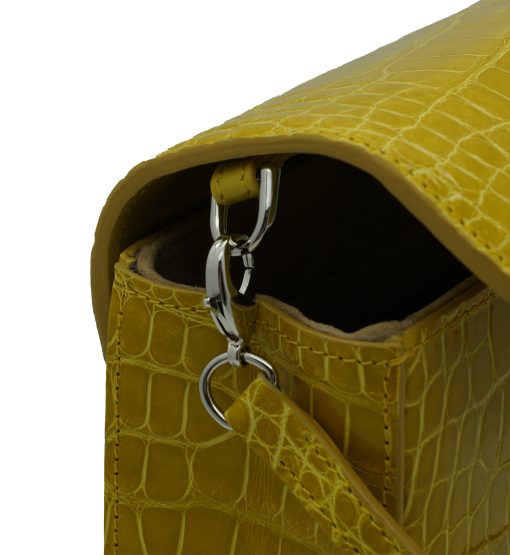 ⁦First Date Yellow alligator leather bag⁩ - الصورة ⁦5⁩