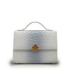 Miss Cardinal White Blue Python Embossed Leather Bag 01