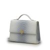 Miss Cardinal White Blue Python Embossed Leather Bag 02