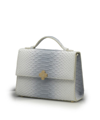 Alternative view of Miss Cardinal White blue python embossed leather bag