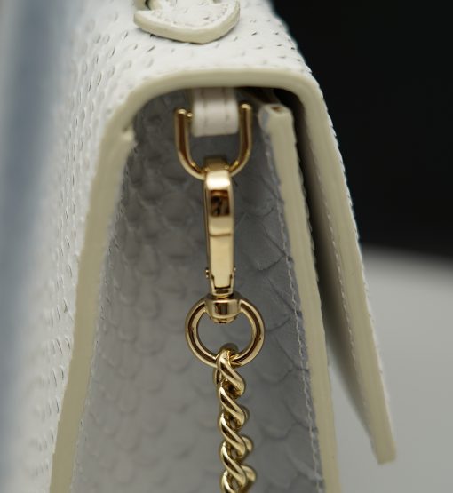 ⁦Miss Cardinal White blue python embossed leather bag⁩ - الصورة ⁦6⁩
