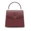 Tiffany 21 Burgundy Ostrich Leather Handbag 01