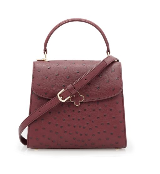 Tiffany 21 Burgundy Ostrich leather handbag