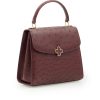 Tiffany 21 Burgundy Ostrich Leather Handbag 04