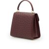 Tiffany 21 Burgundy Ostrich Leather Handbag 06