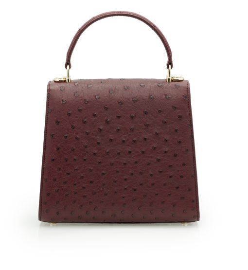 ⁦Tiffany 21 Burgundy Ostrich leather handbag⁩ - الصورة ⁦6⁩
