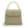 Tiffany 21 Beige Ostrich Leather Handbag 02