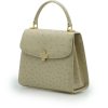 Tiffany 21 Beige Ostrich Leather Handbag 03