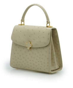 Tiffany 21 Beige Ostrich Leather Handbag 03