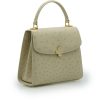 Tiffany 21 Beige Ostrich Leather Handbag 04