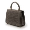 First Lady Taupe Alligator Leather Handbag 12