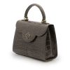 First Lady Taupe Alligator Leather Handbag 14