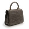 First Lady Taupe Alligator Leather Handbag 15