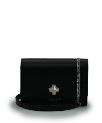 Time 21 Black plain leather bag silver accessories MTO