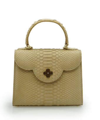 First Lady Beige Python leather handbag MTO