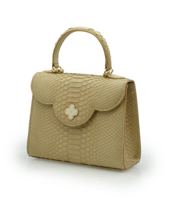 Alternative view of First Lady Beige Python leather handbag MTO