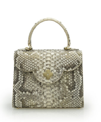 First Lady  Grey Stone Python leather handbag