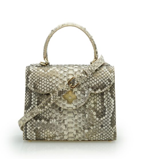 ⁦First Lady  Grey Stone Python leather handbag⁩ - الصورة ⁦7⁩