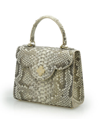 Alternative view of First Lady  Grey Stone Python leather handbag