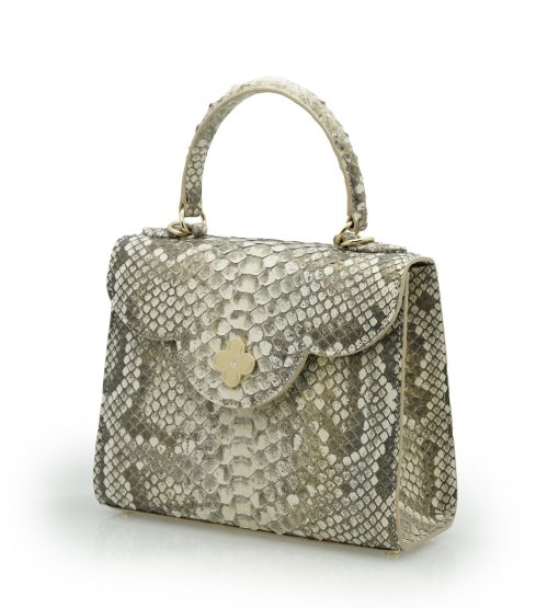 ⁦First Lady  Grey Stone Python leather handbag⁩ - الصورة ⁦2⁩