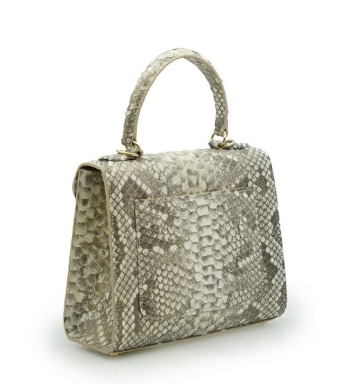 ⁦First Lady  Grey Stone Python leather handbag⁩ - الصورة ⁦5⁩