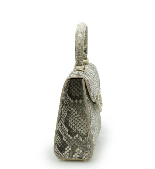 ⁦First Lady  Grey Stone Python leather handbag⁩ - الصورة ⁦6⁩