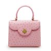 First Lady Pink Ostrich Leather Bag 01