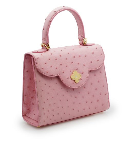⁦First Lady Pink ostrich leather handbag⁩ - الصورة ⁦5⁩