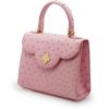 First Lady Pink Ostrich Leather Bag 03