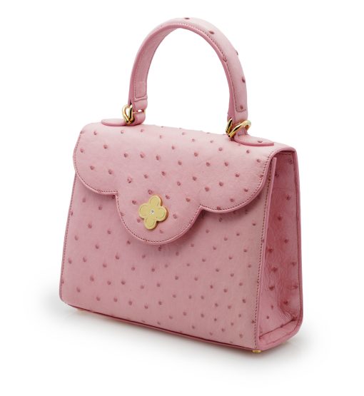 ⁦First Lady Pink ostrich leather handbag⁩ - الصورة ⁦2⁩