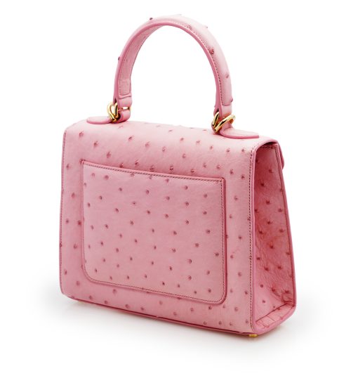 ⁦First Lady Pink ostrich leather handbag⁩ - الصورة ⁦3⁩